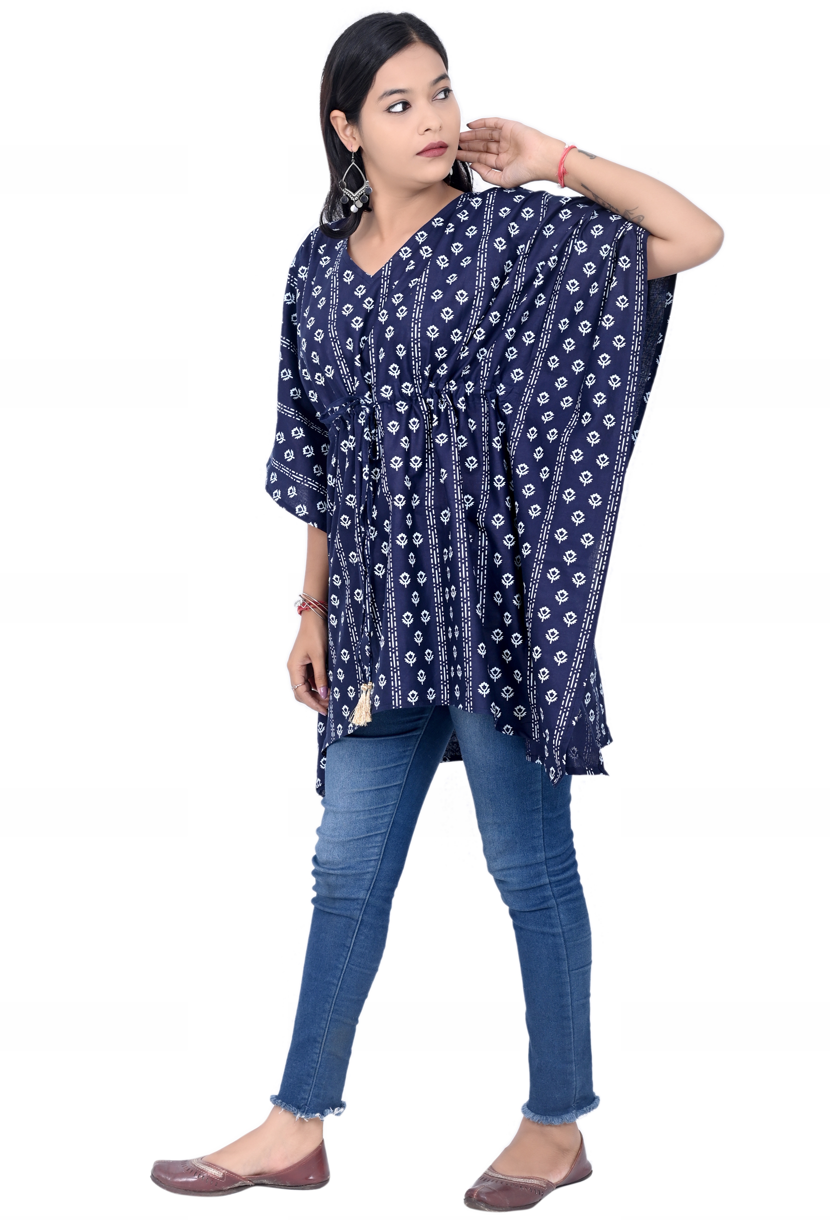 Pearlfly Women's  Printed Kaftan top 