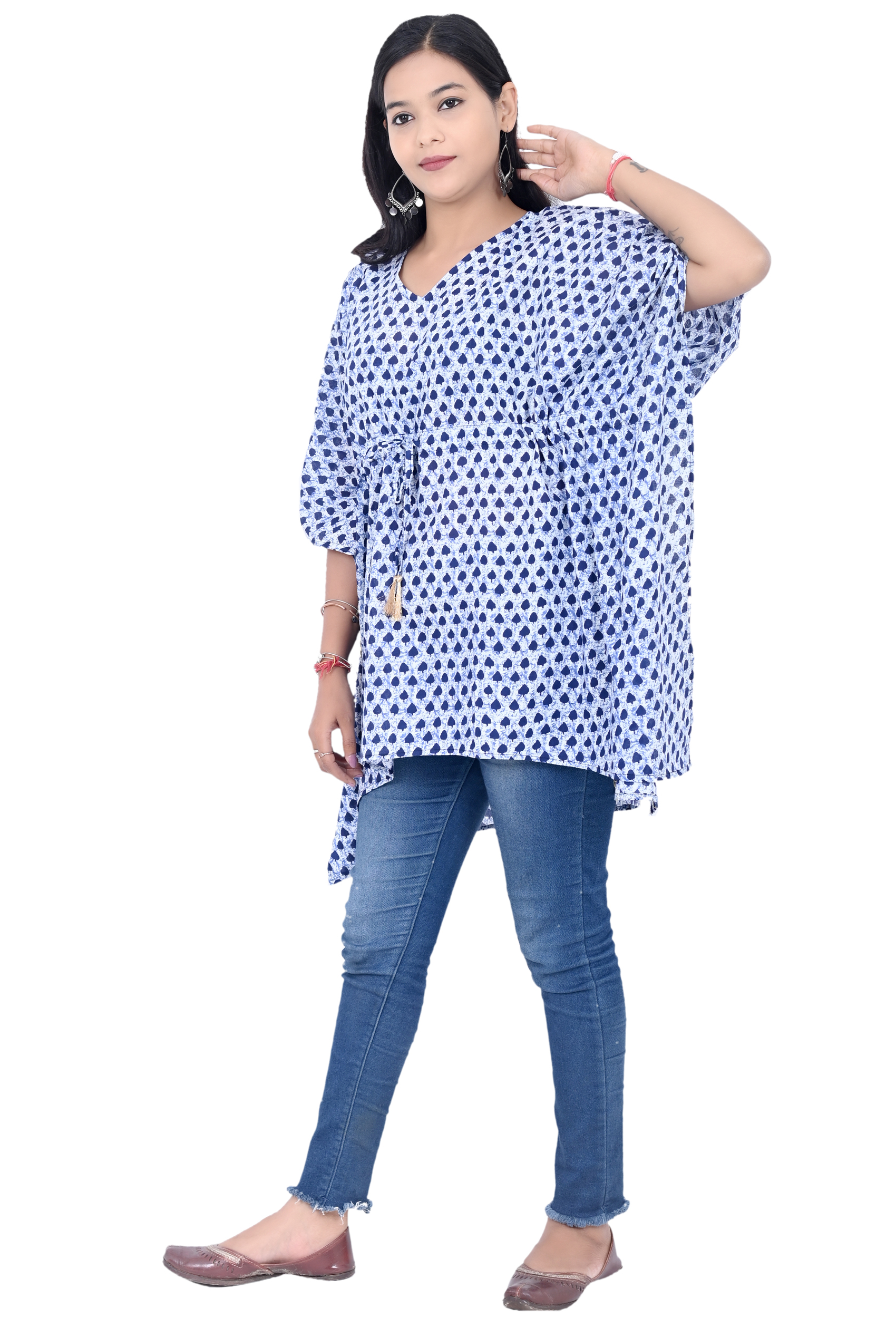 Pearlfly Women's  Printed Kaftan top 