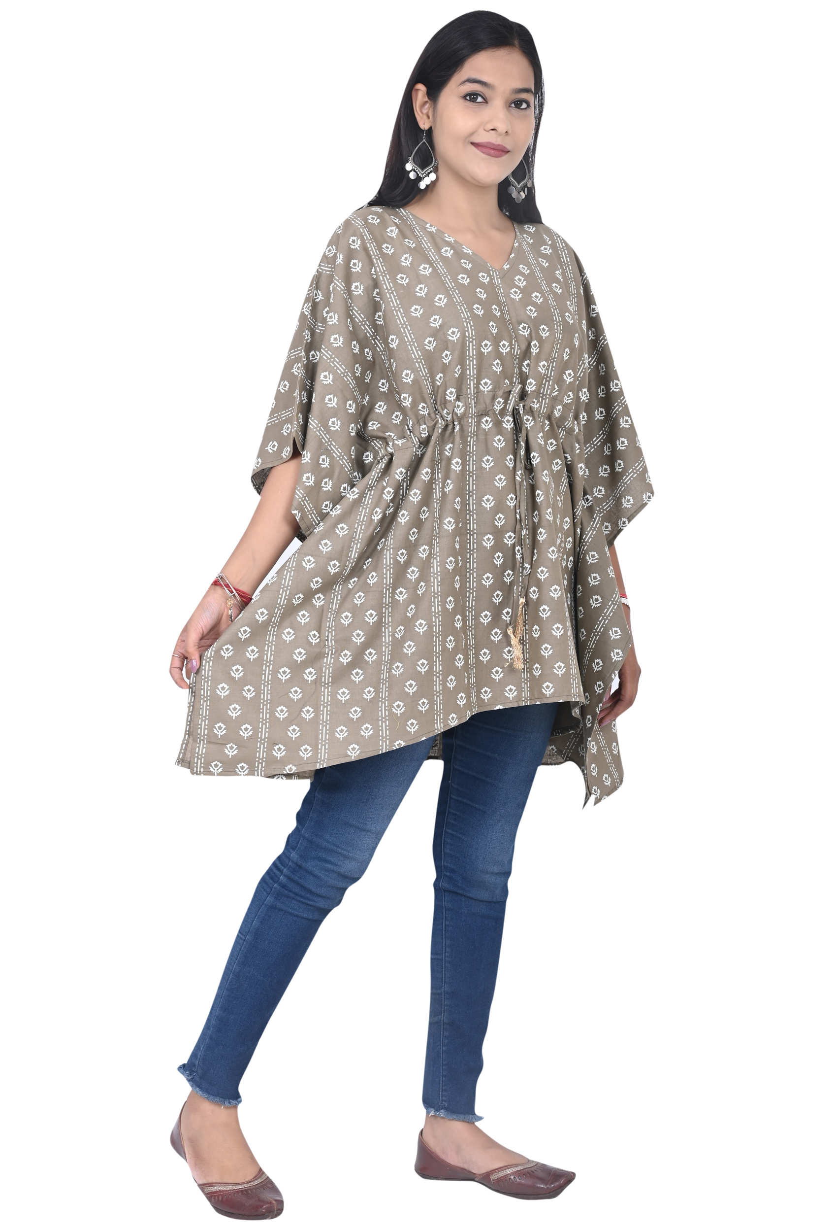 Pearlfly Women's  Printed Kaftan top 