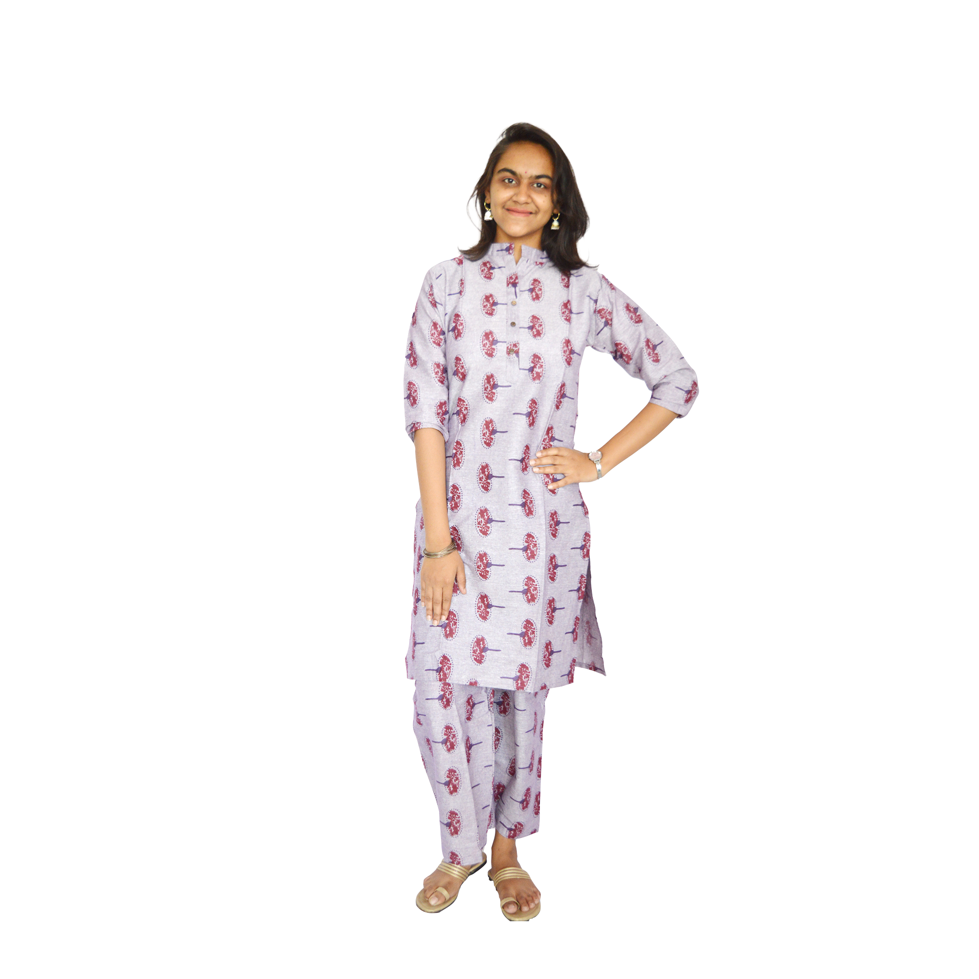 Pearlfly cotton printed kurti palazzo set