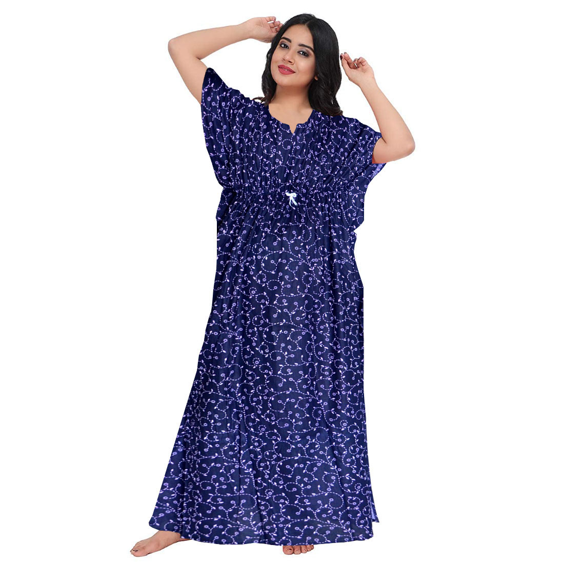 Pearlfly Cotton maxi kaftan nighty gown