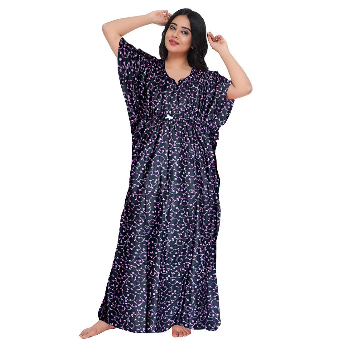 Pearlfly Cotton maxi kaftan nighty gown