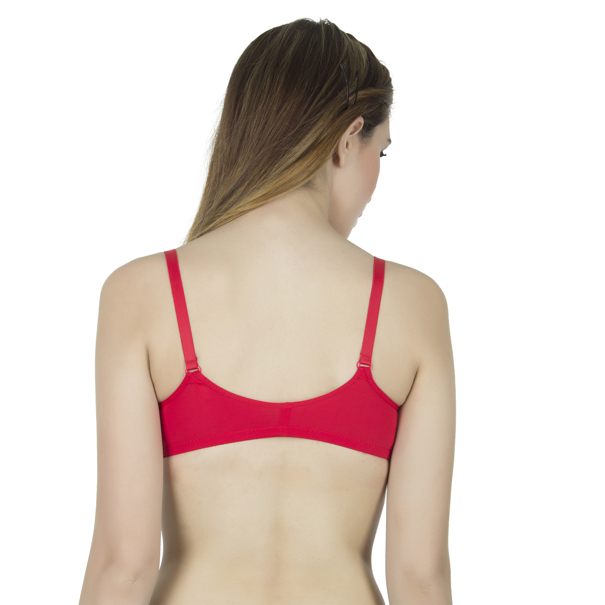 pearl fly Front Closer Push up Bra red