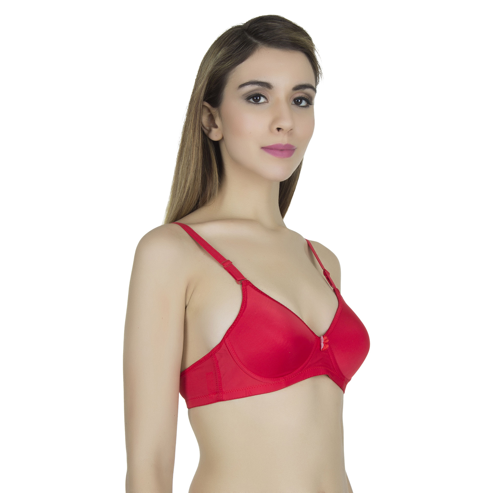 pearl fly Women Padded Wired Bra red