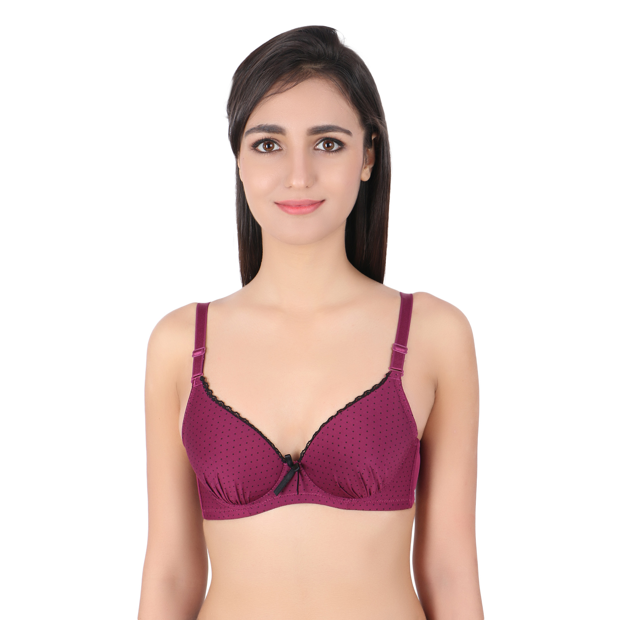 pearl fly Women padded Push up Bra Maroon