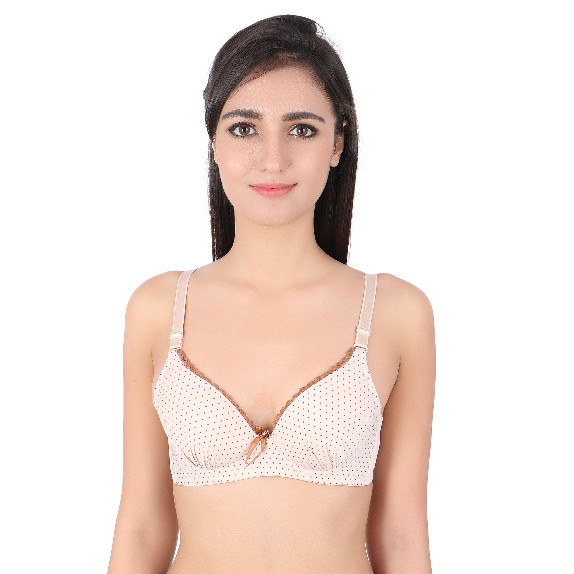 pearlfly Lace padded Pushup Bra Beige
