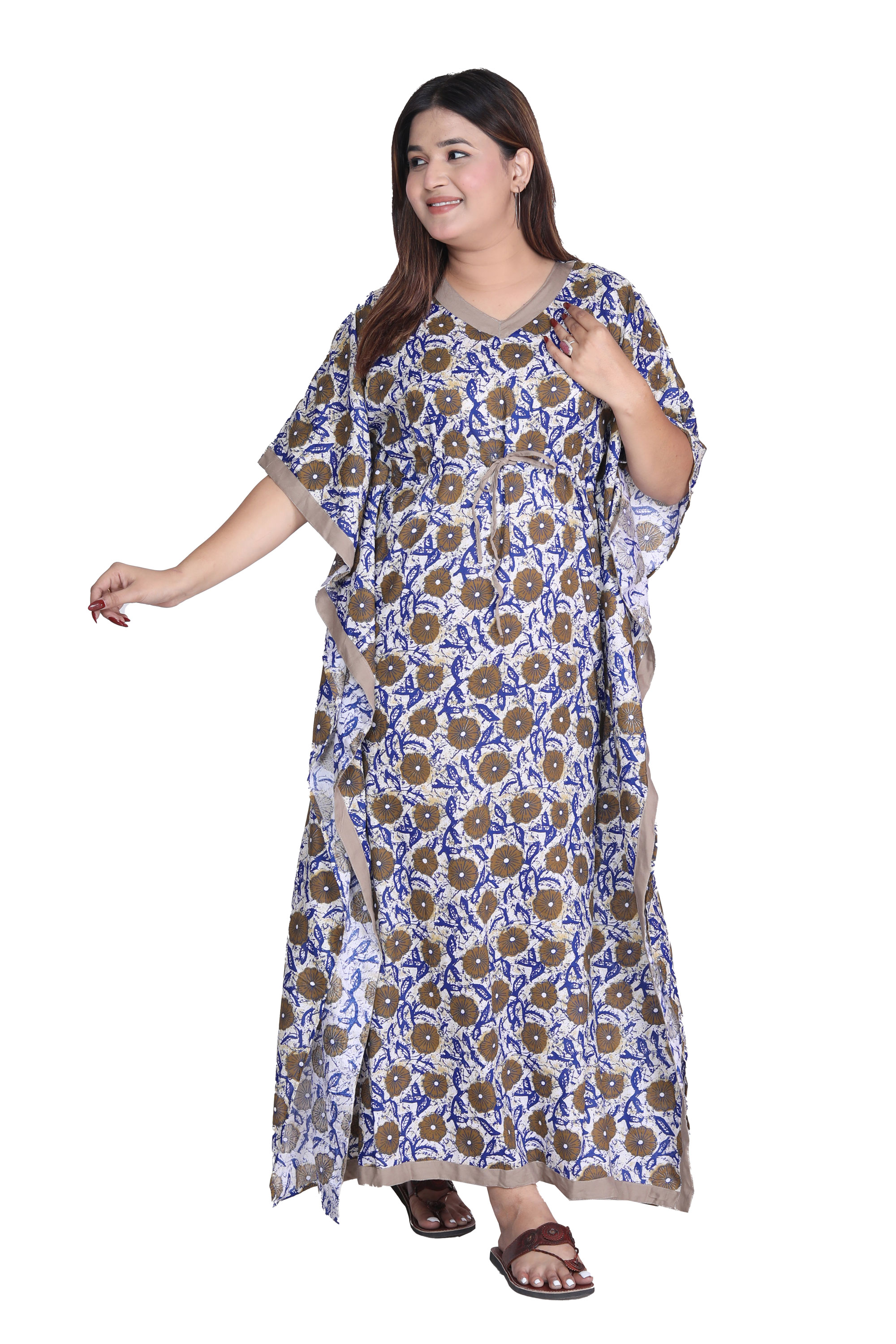 Pearlfly Women Long cotton kaftan [Combo2]