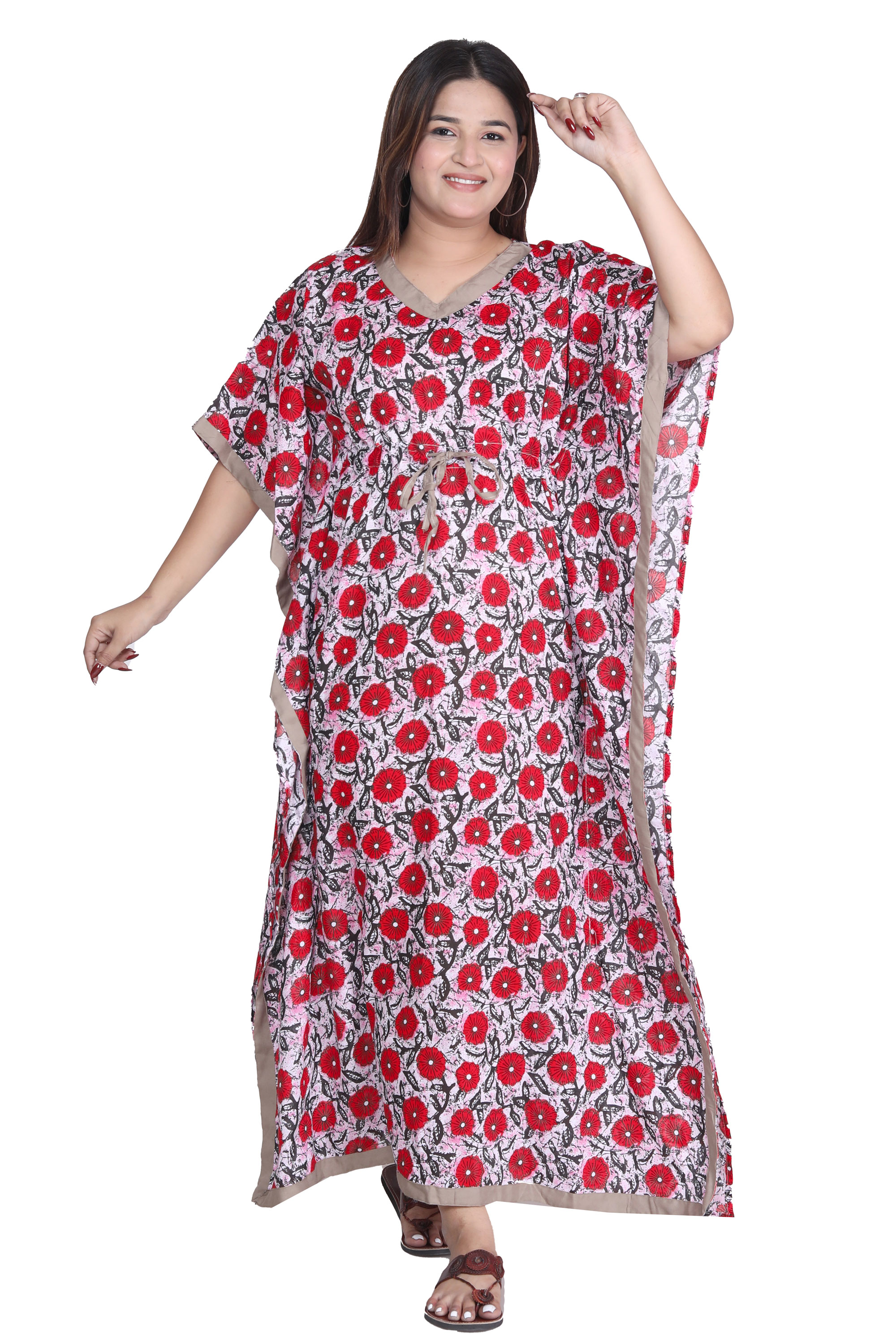 Pearlfly Women Long cotton kaftan [Combo2]