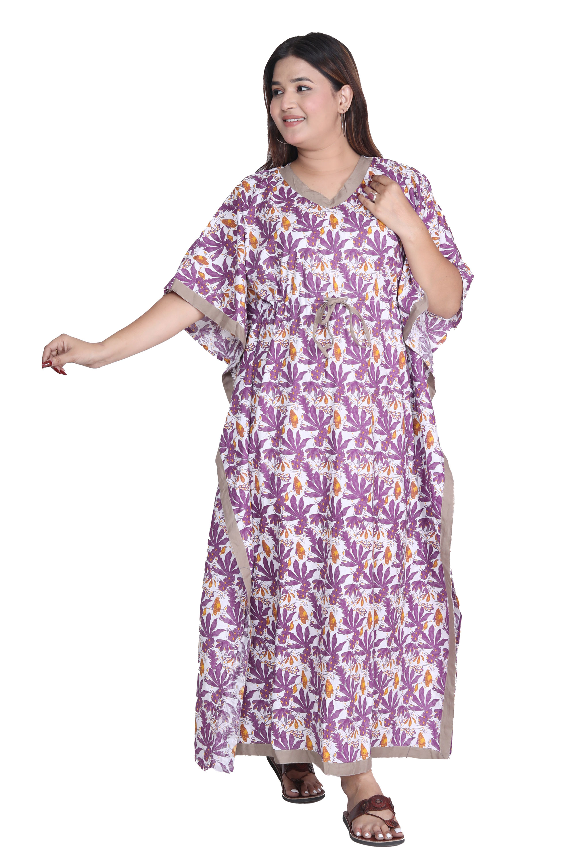 Pearlfly Women Long cotton kaftan [Combo2]