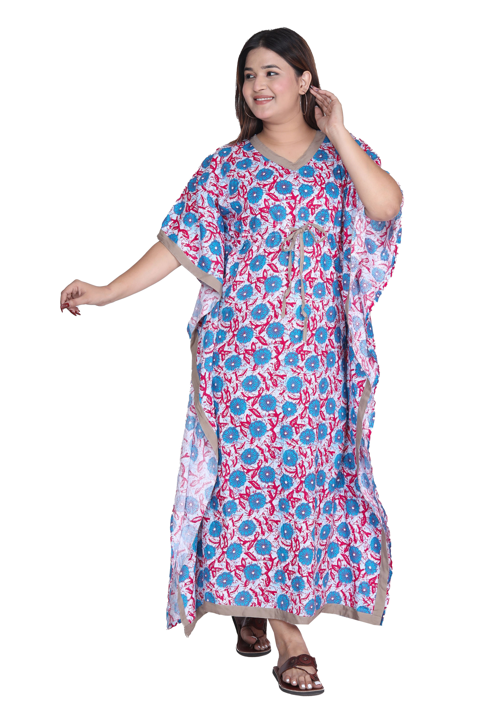 Pearlfly Women Long cotton kaftan [Combo2]