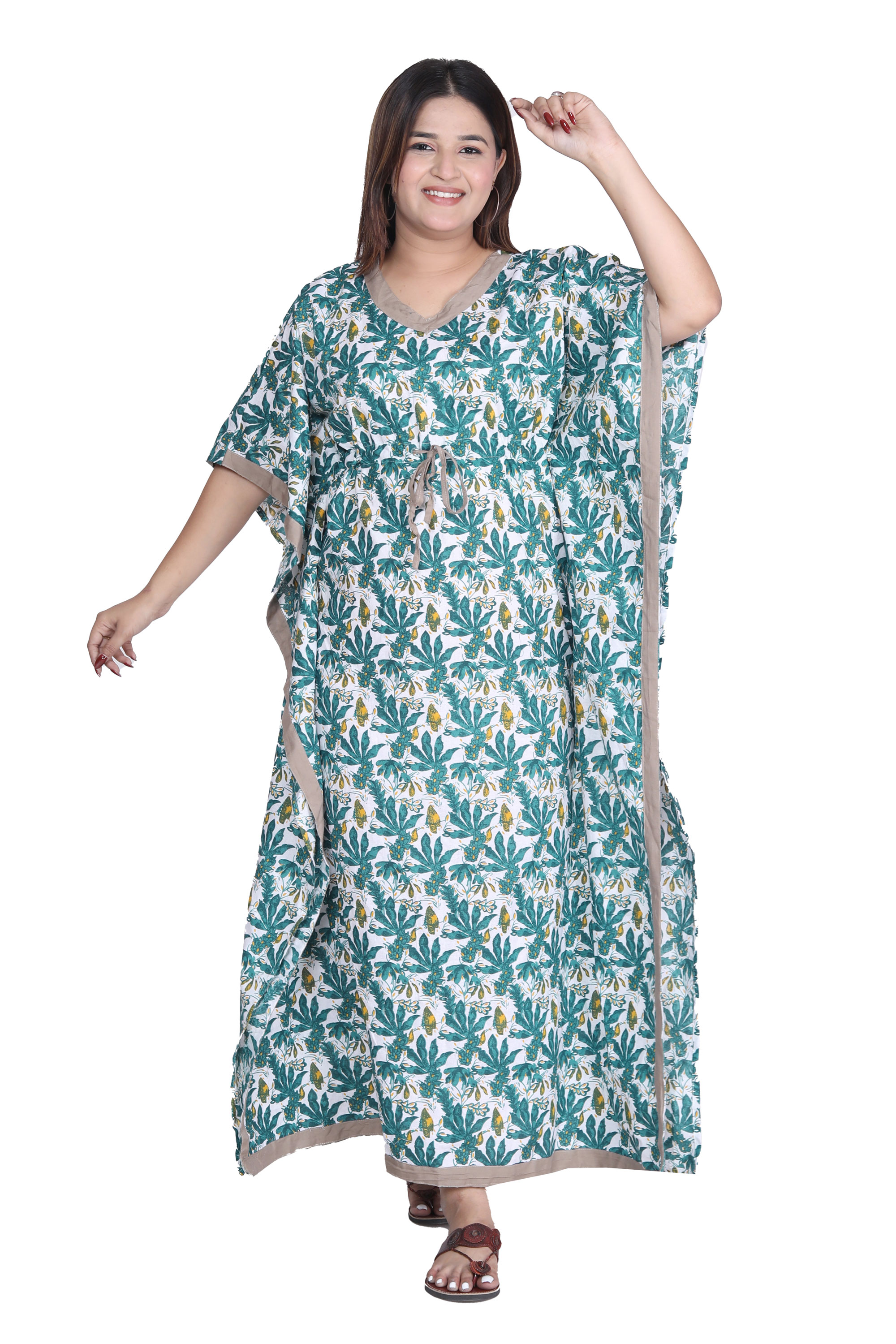 Pearlfly Women Long cotton kaftan [Combo2]