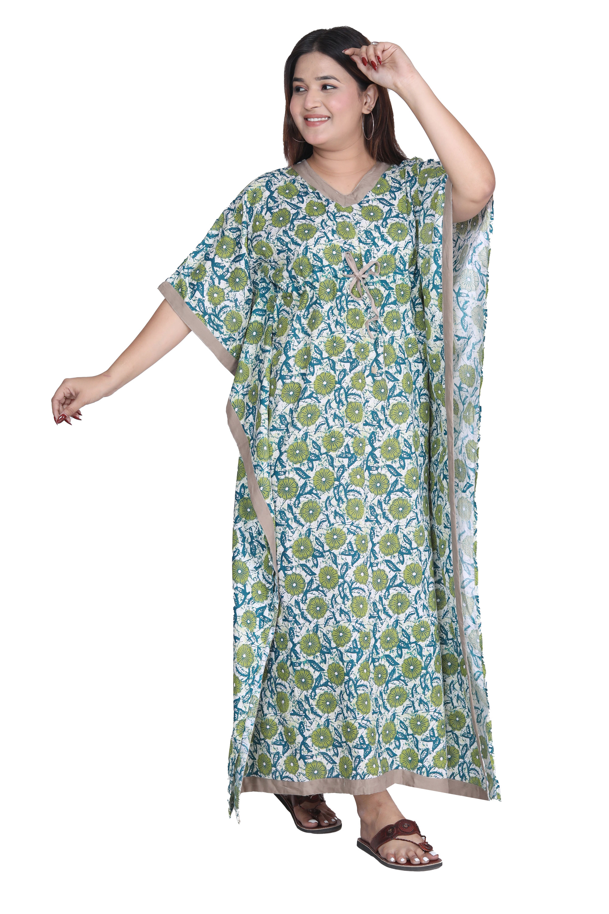 Pearlfly Women Long cotton kaftan [Combo2]