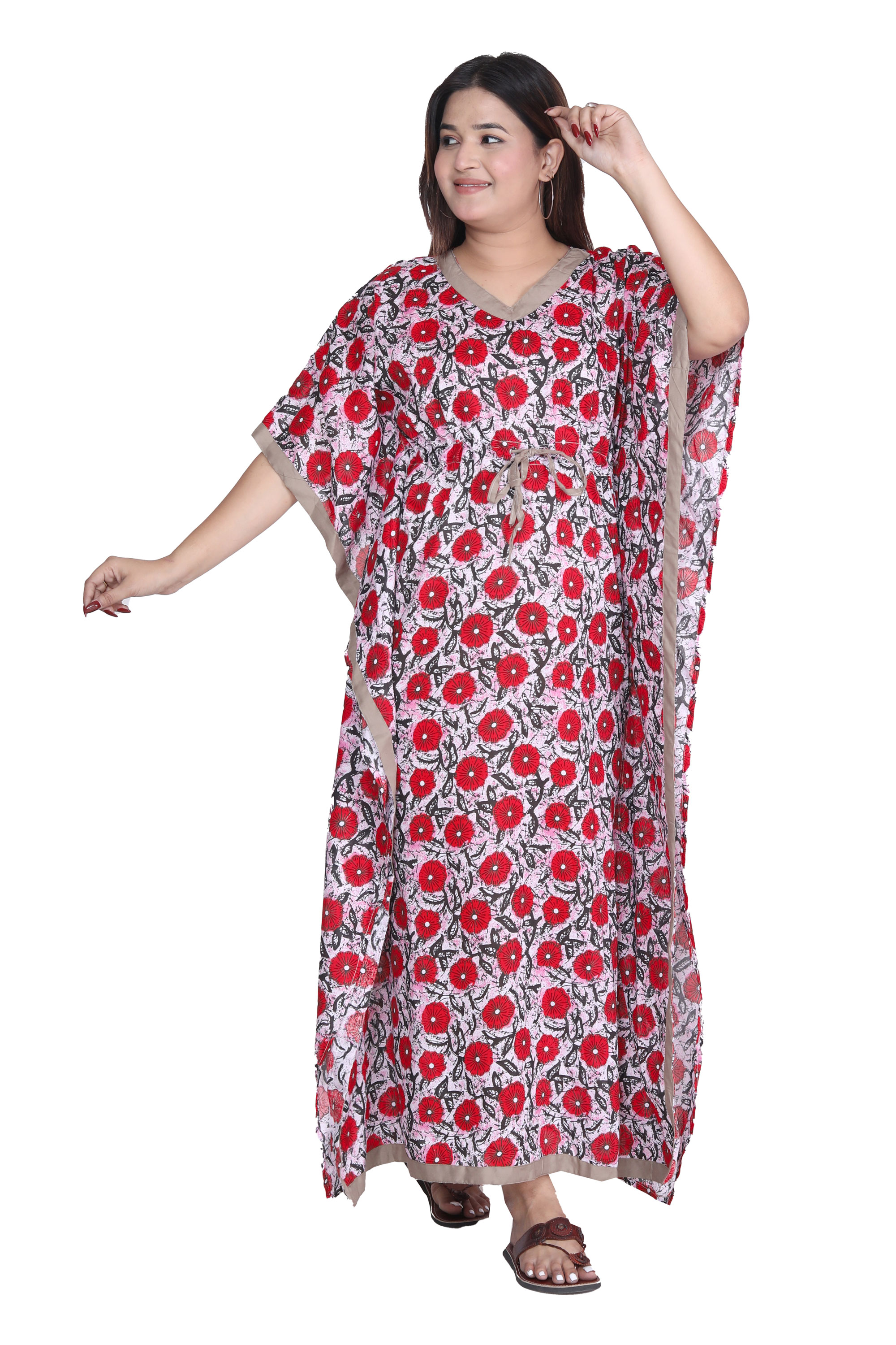 Pearlfly Women Long cotton kaftan[Combo2] 