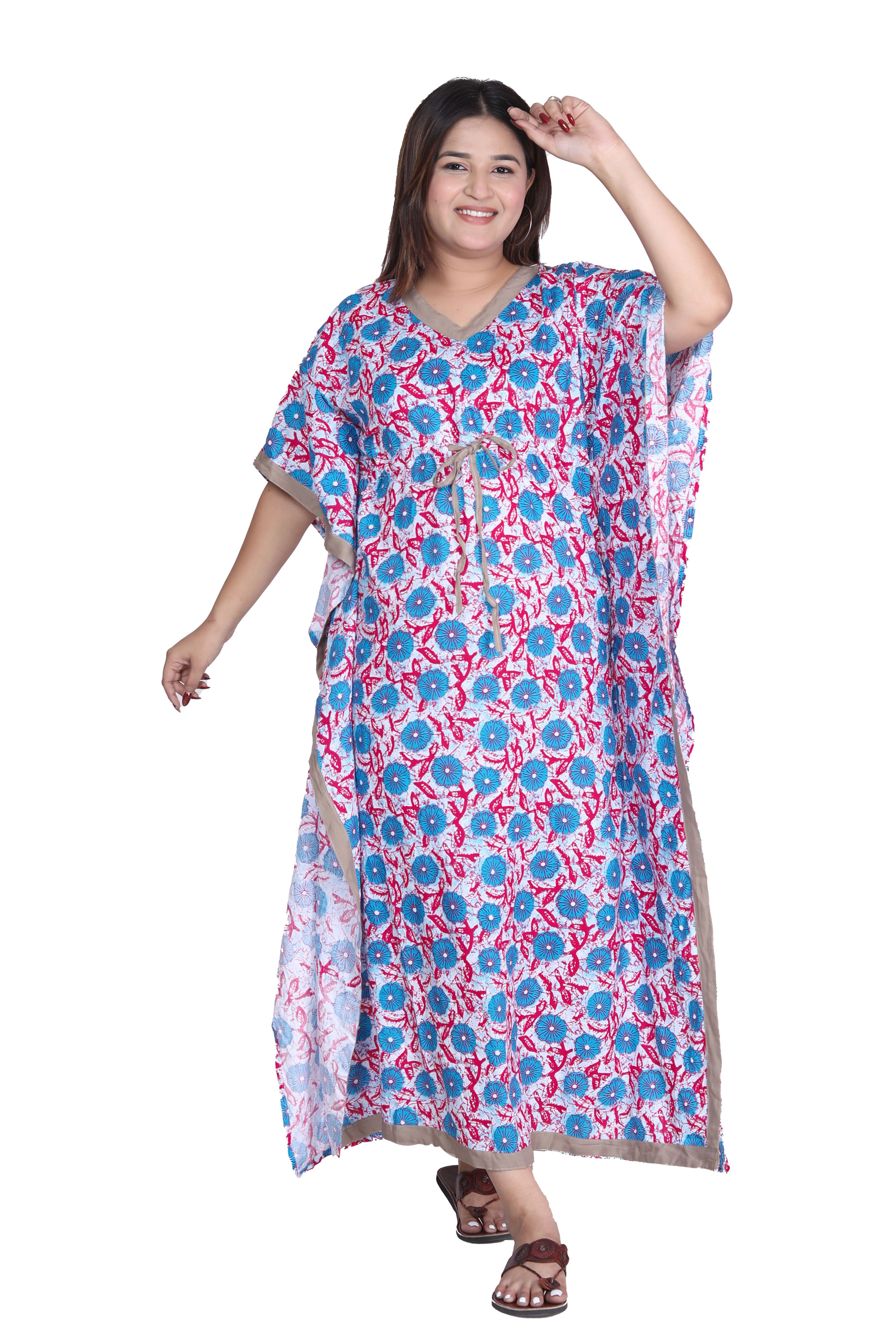 Pearlfly Women Long cotton kaftan [Combo2]