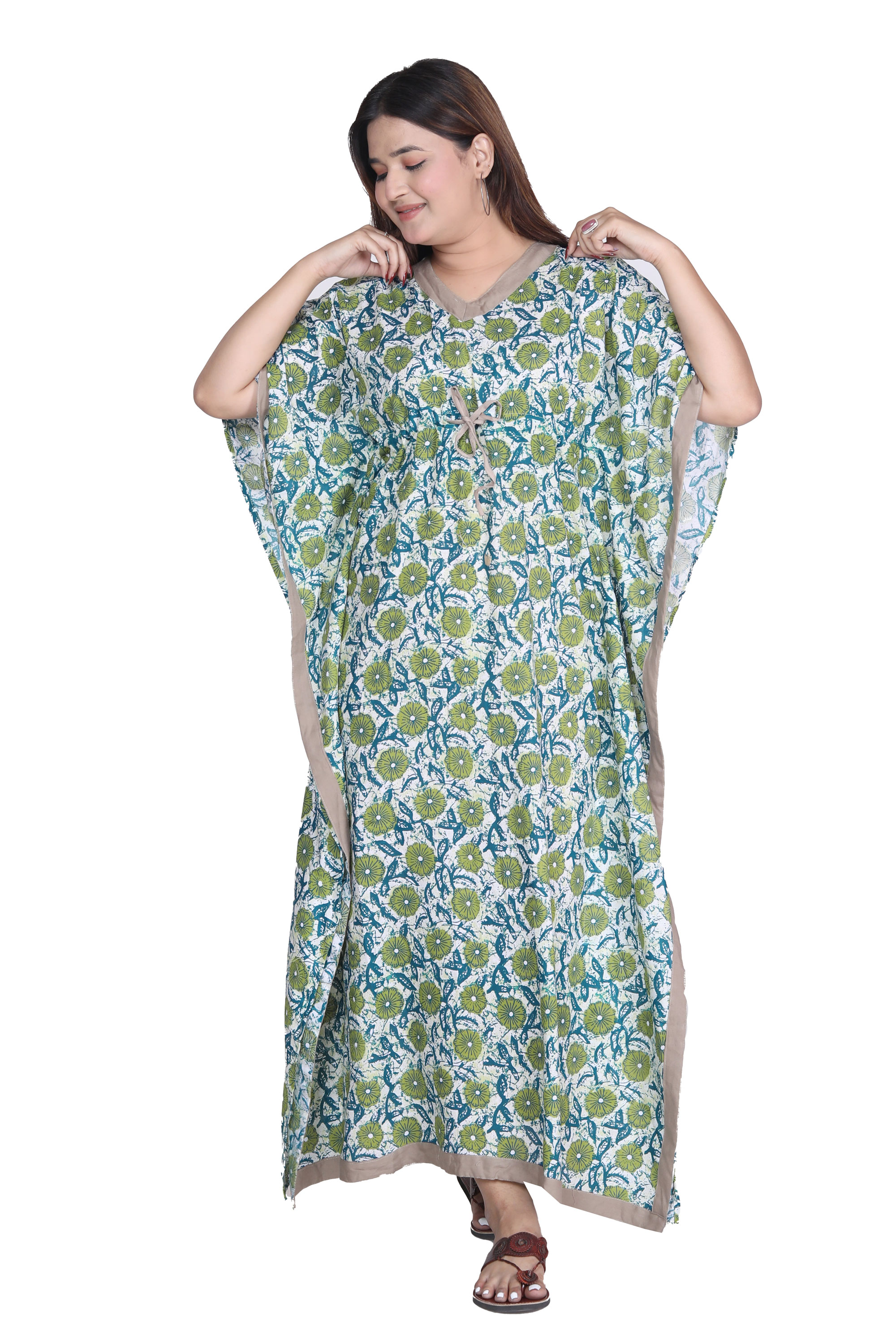 Pearlfly Women Long cotton kaftan [Combo2]