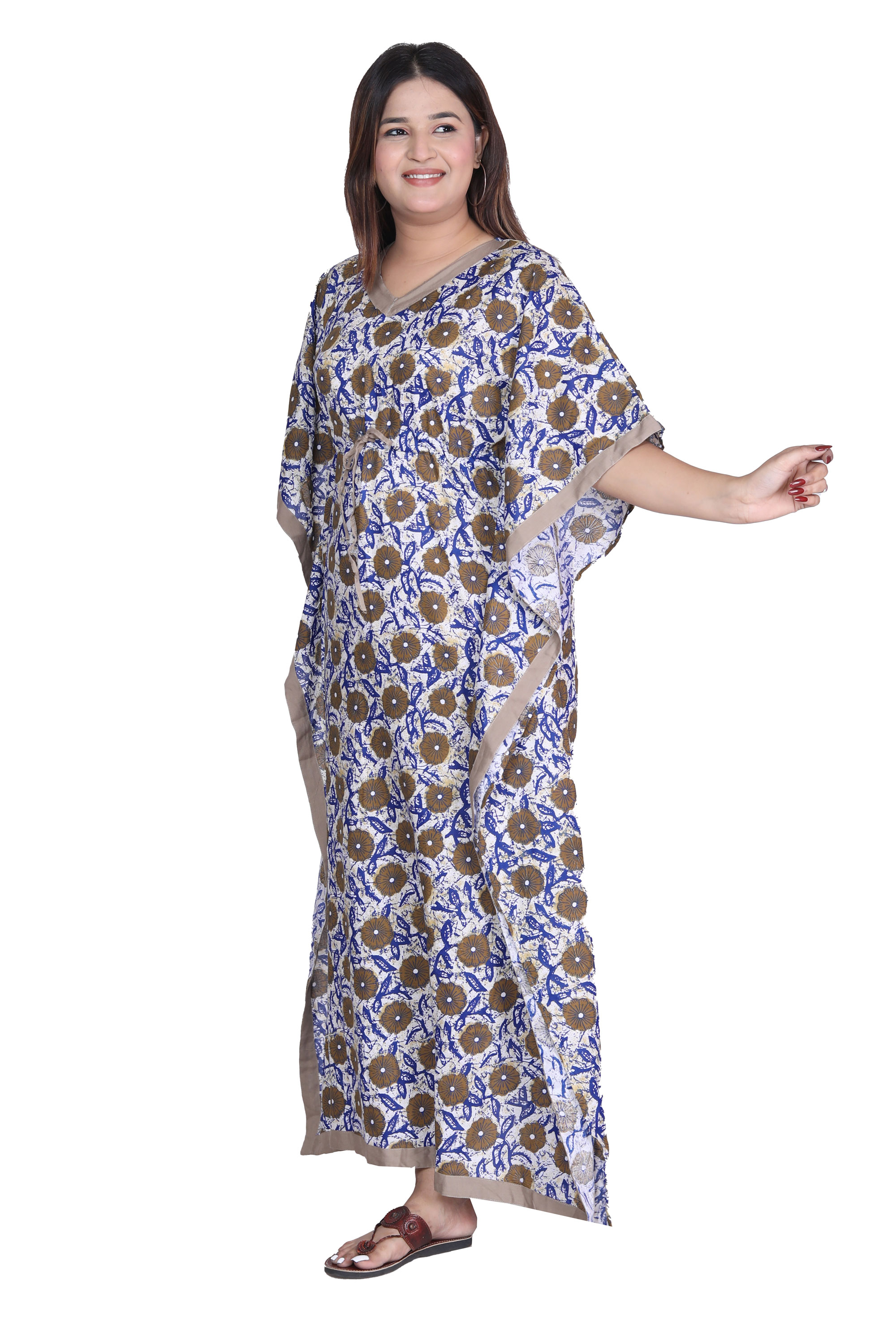 Pearlfly Women Long cotton kaftan [Combo2]