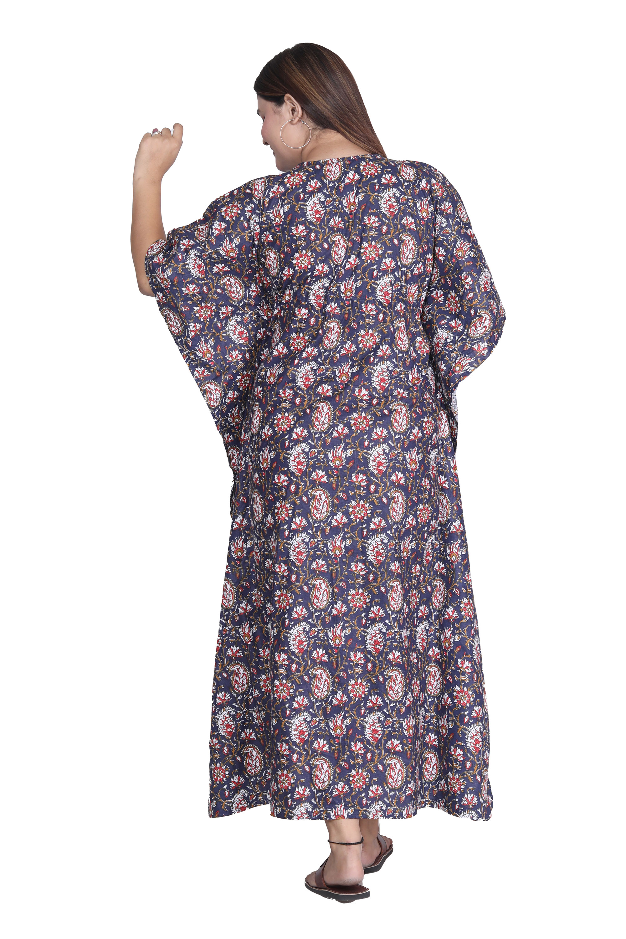 Pearlfly Women Long cotton kaftan[Combo2]