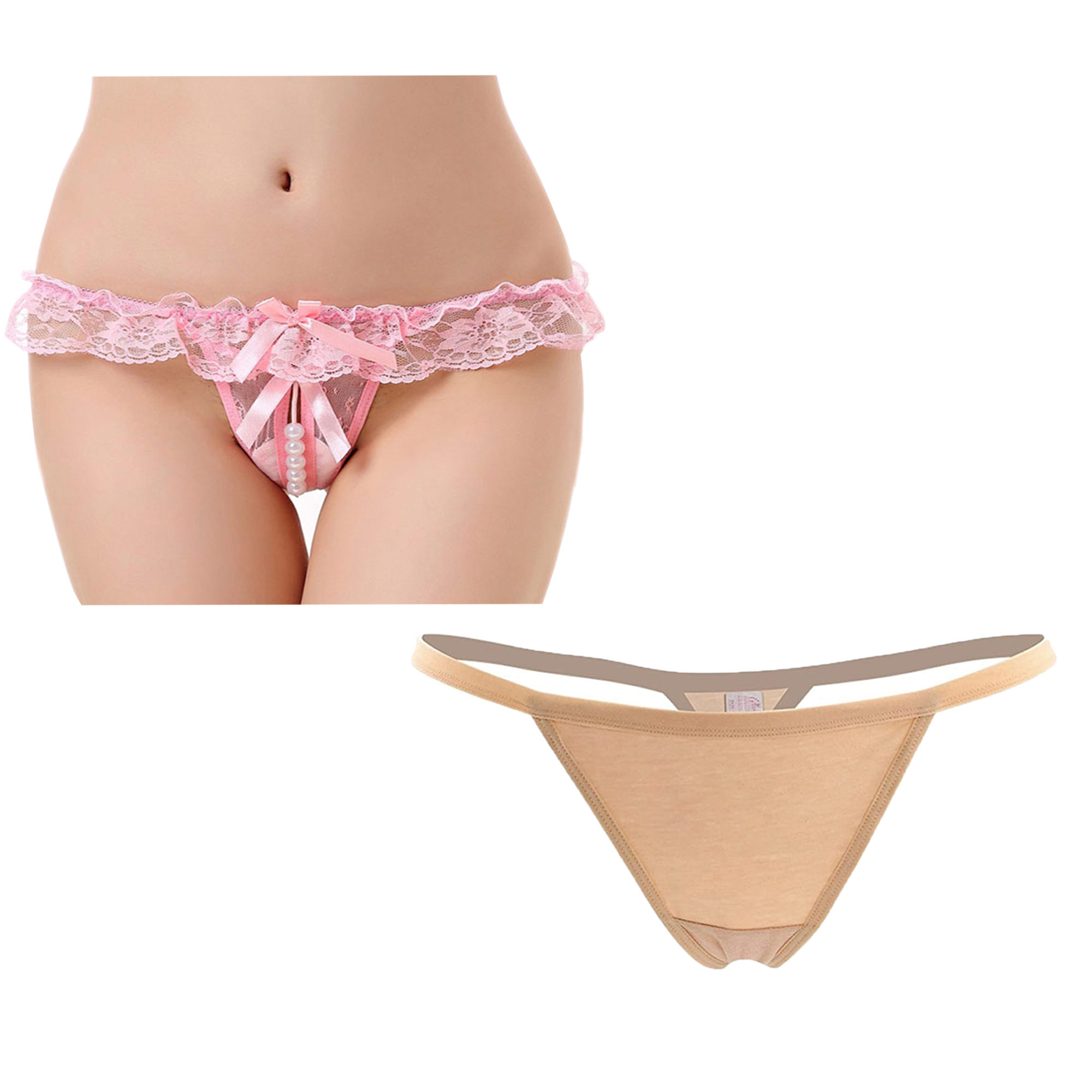 Pearl fly Women Lace G-String [ Combo2]