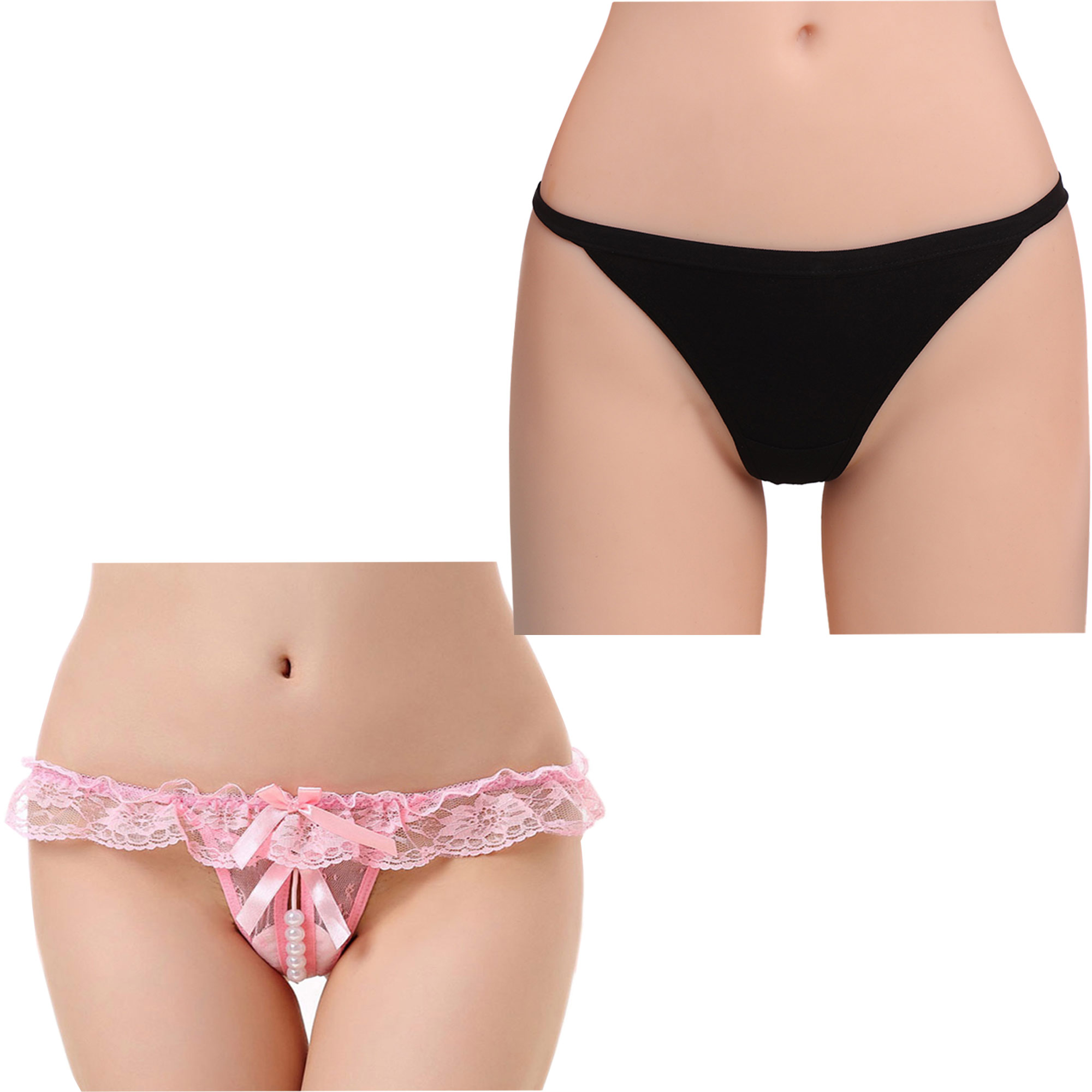 Pearl fly Women Lace G-String  [ Combo 2]
