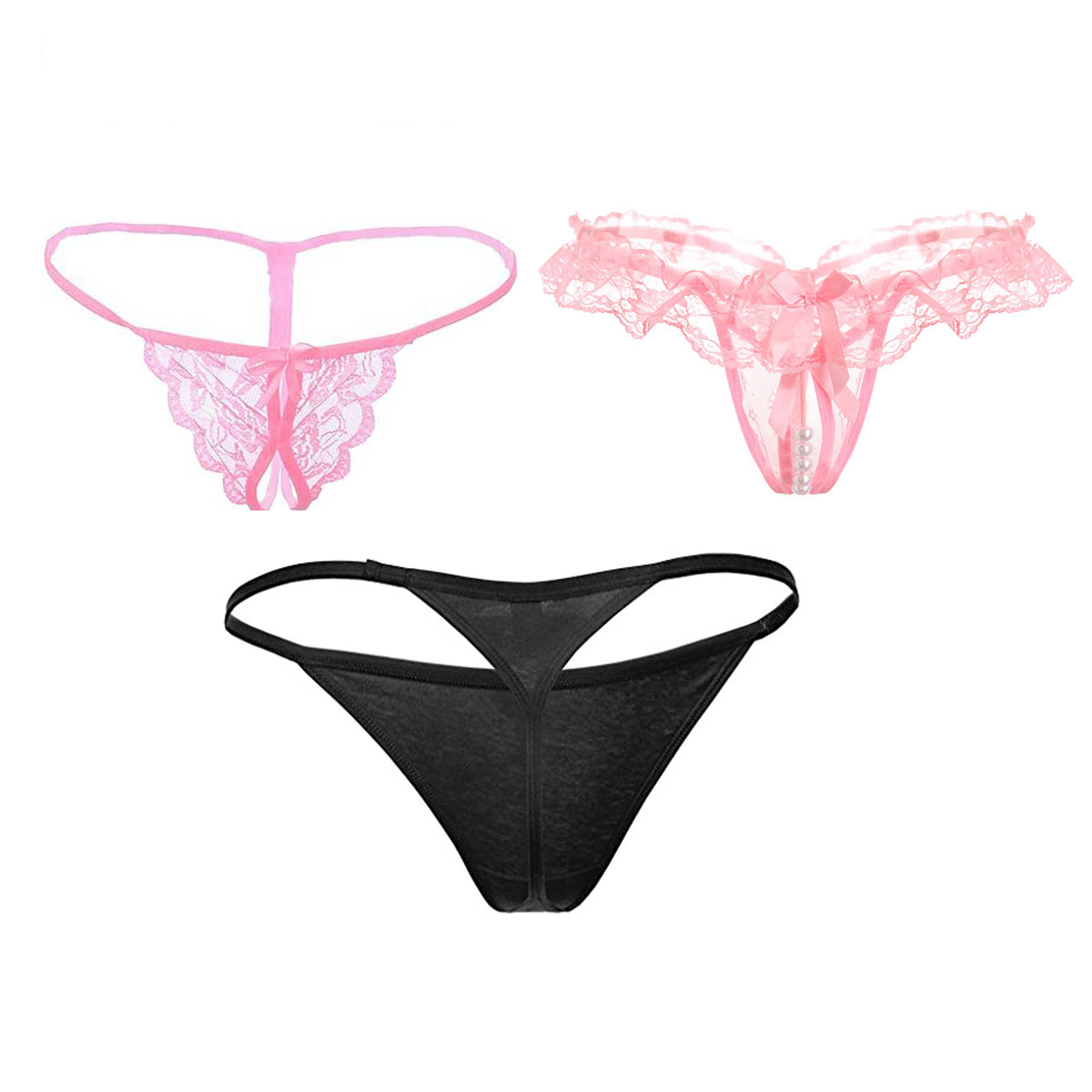 Pearl fly Women Lace G-String [ Combo 3]