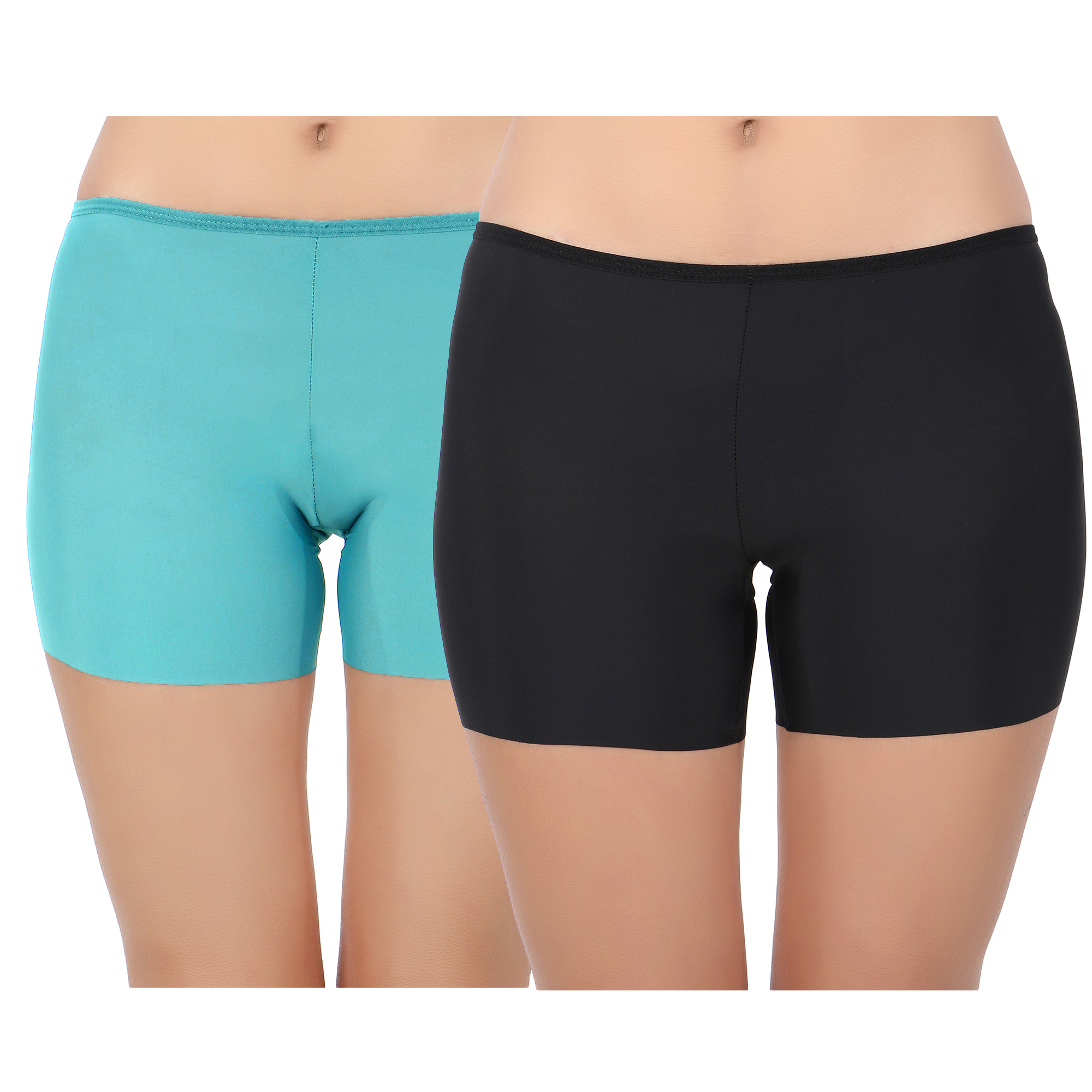 Pearlfly Seamless Lycra Tight Fit Slip Stretchable Shorts[Combo2]