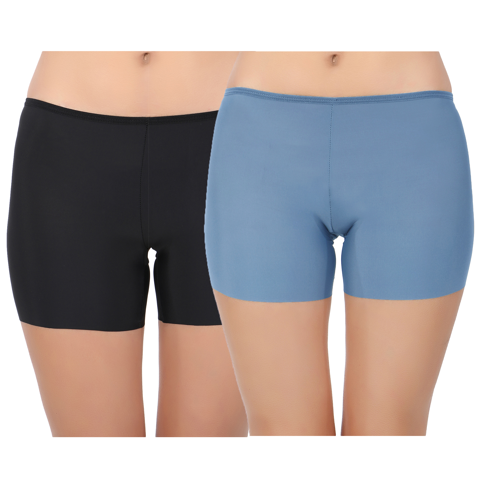 Pearlfly Seamless Lycra Tight Fit Slip Stretchable Shorts[Combo2]