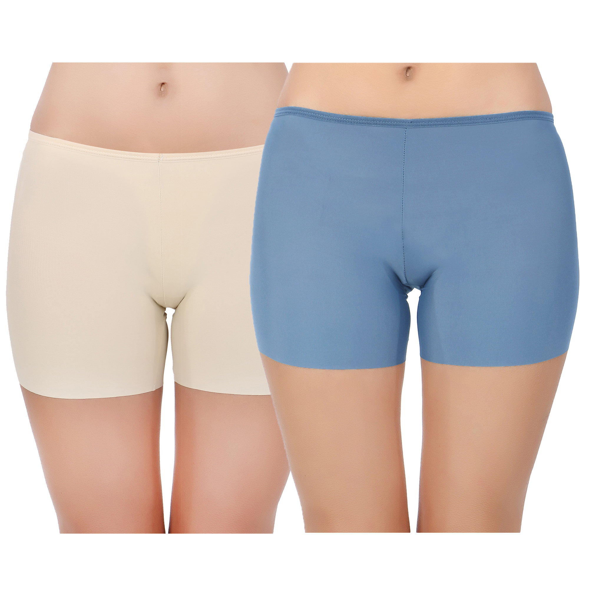 Pearlfly Seamless Lycra Tight Fit Slip Stretchable Shorts[Combo2]