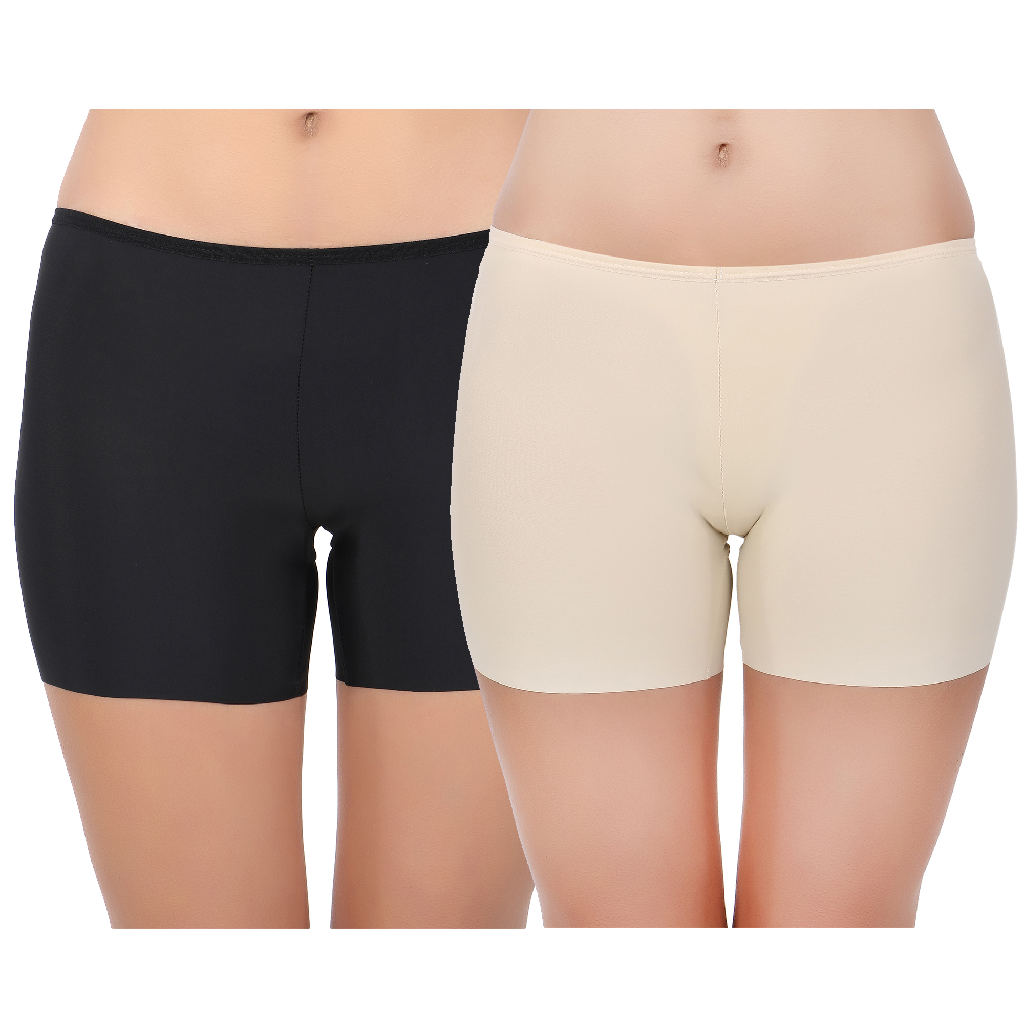 Pearlfly Seamless Lycra Tight Fit Slip Stretchable Shorts[Combo2]