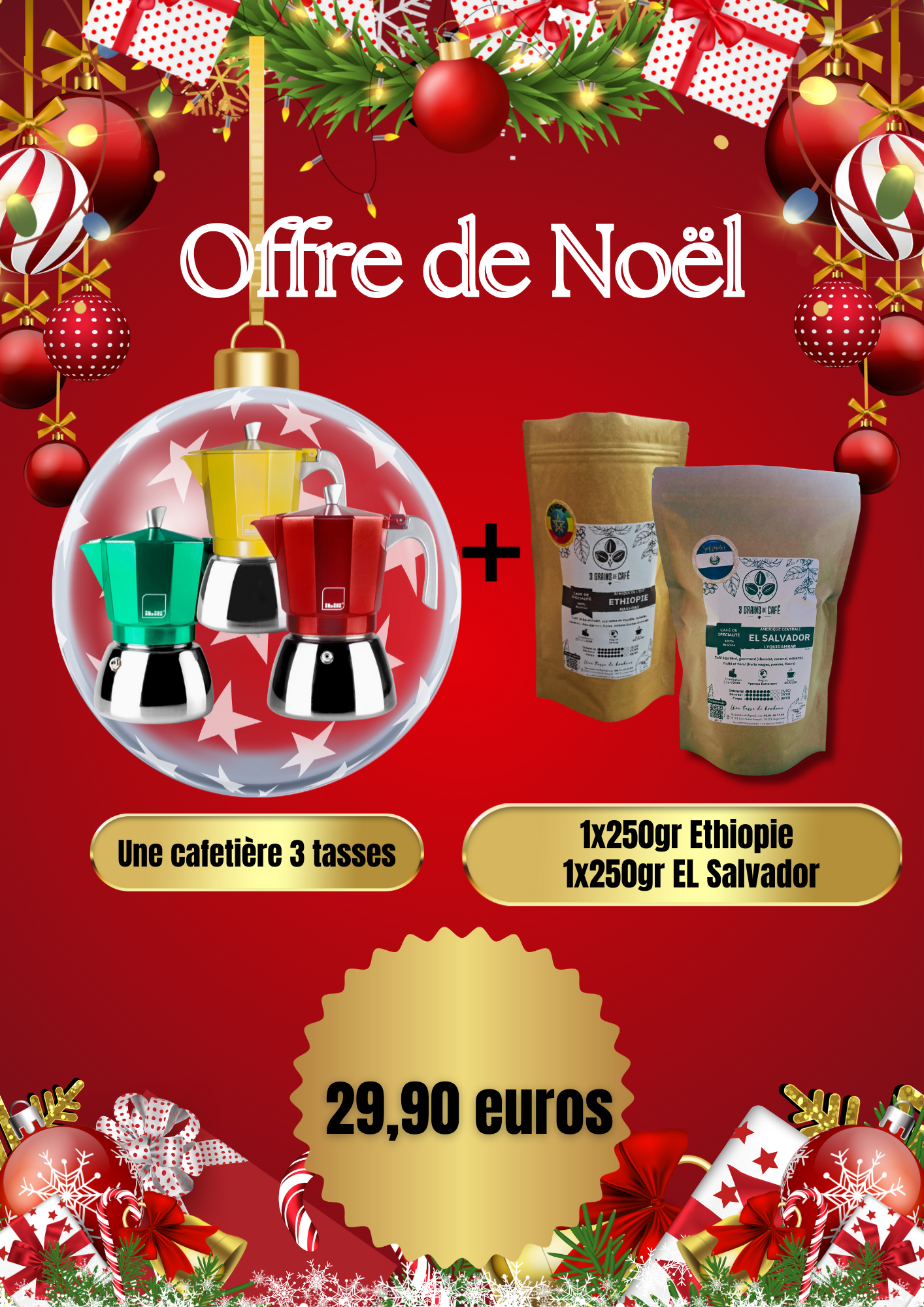 Offre de Noël : cafetière et café