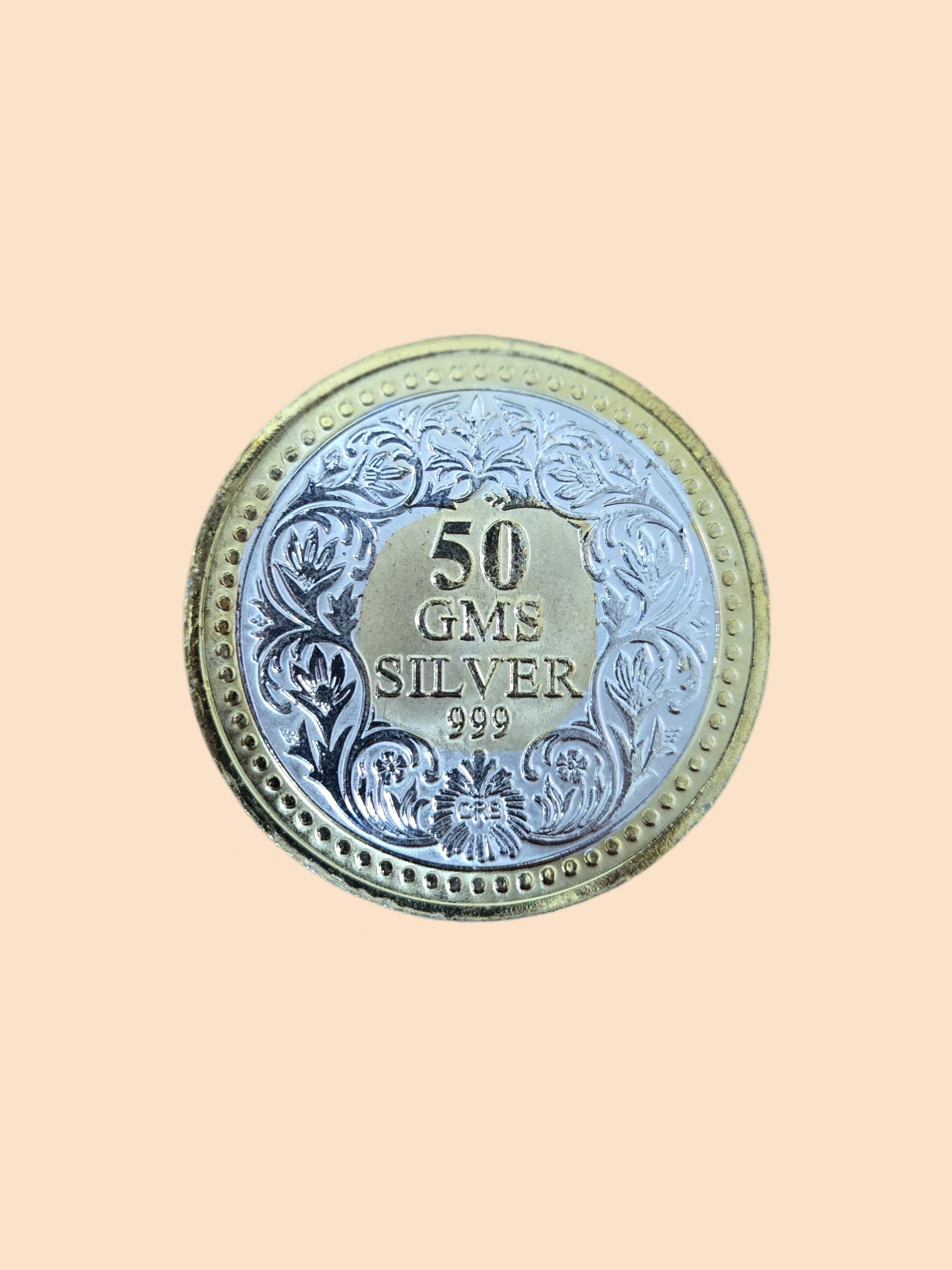 50 Grams Gold Plated Silver Coin