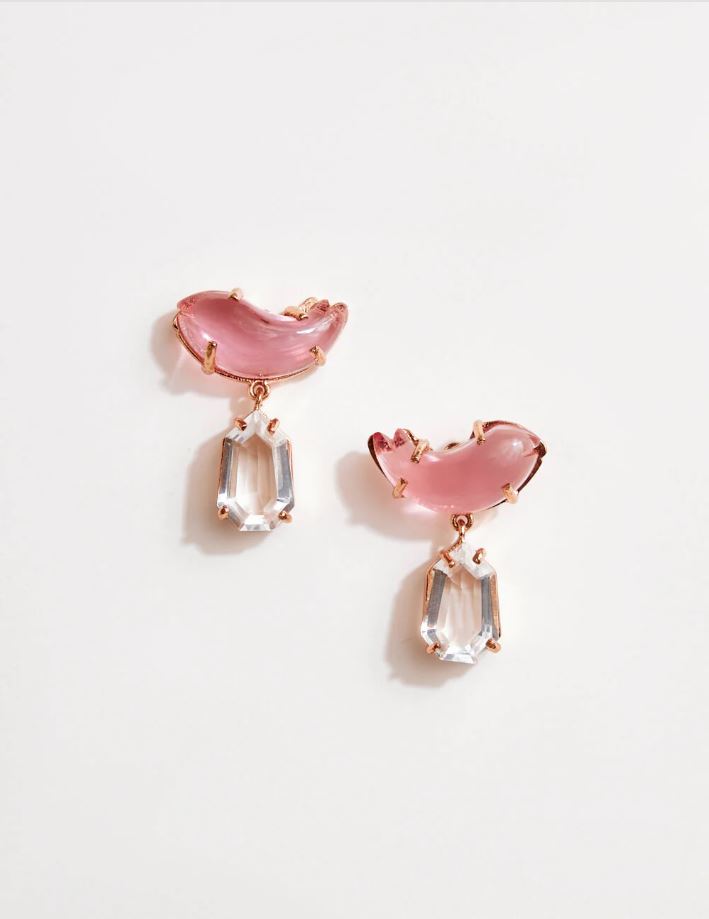 Gem Drop Earrings in Rose (Vintage)