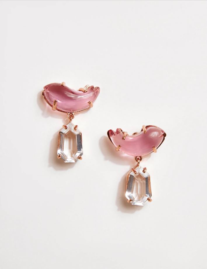 Gem Drop Earrings in Rose (Vintage)