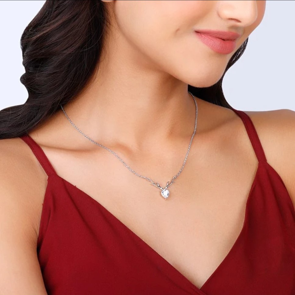 Heart-Shaped Silver Pendant Necklace