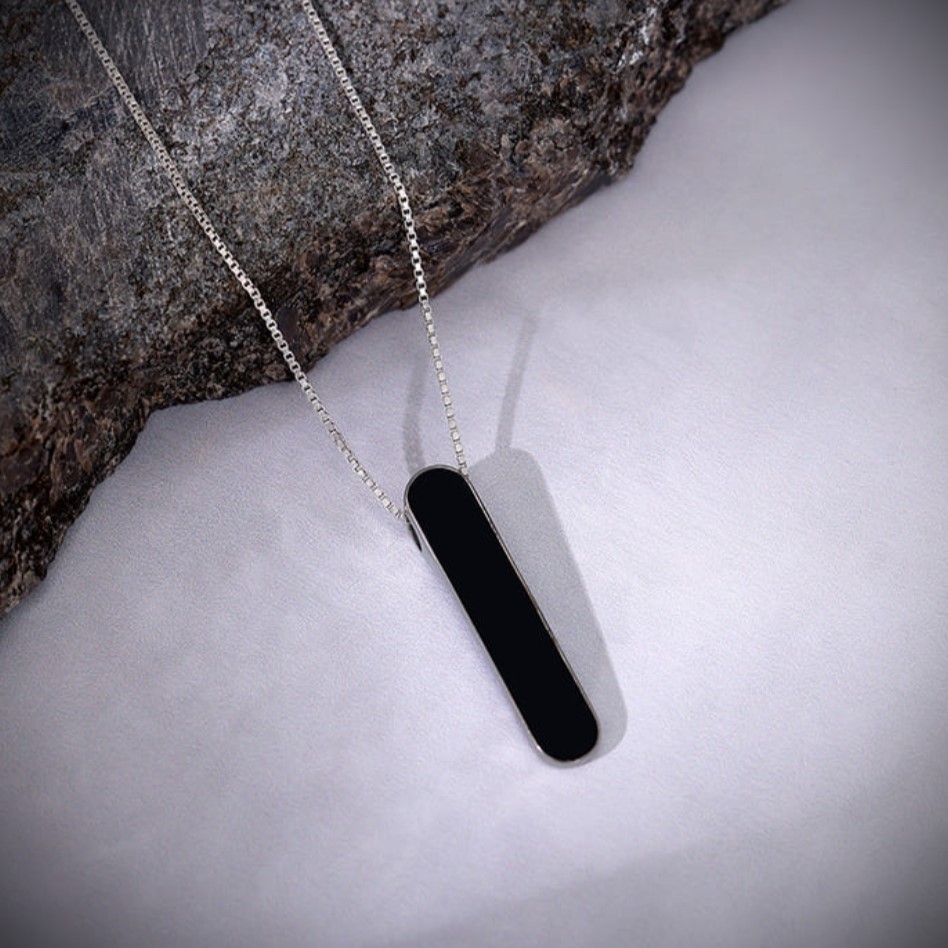 Black Rhodium Dog Tag Pendant – For Him