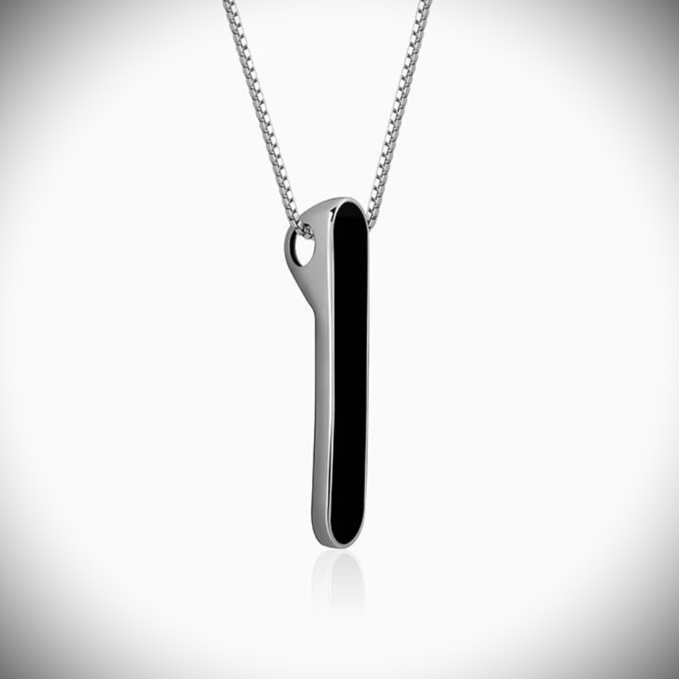 Black Rhodium Dog Tag Pendant – For Him