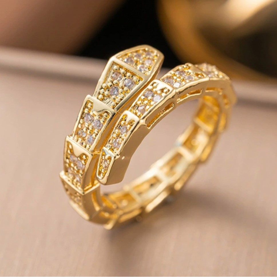 Snake Skin Gold-Plated Ring