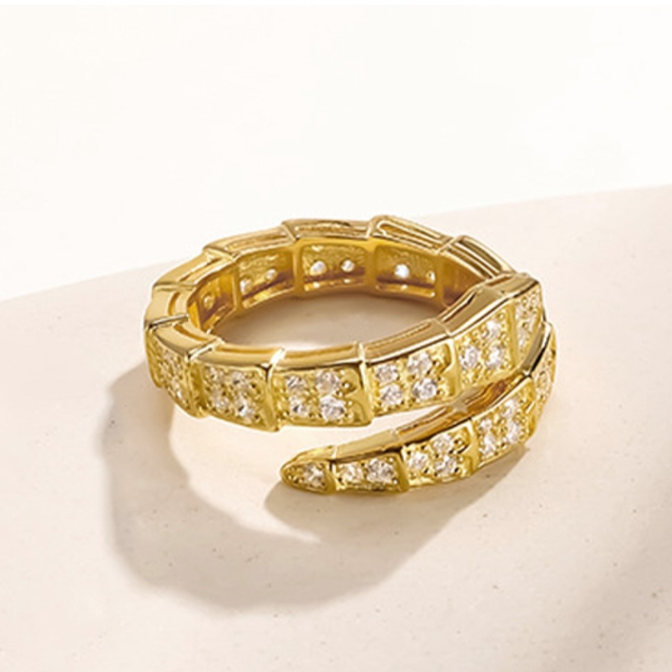 Snake Skin Gold-Plated Ring