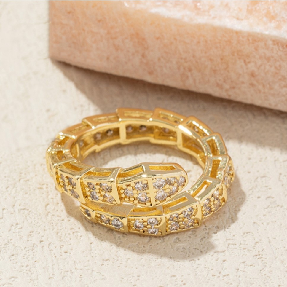 Snake Skin Gold-Plated Ring
