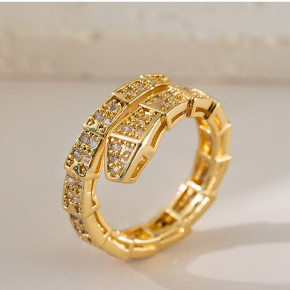 Snake Skin Gold-Plated Ring