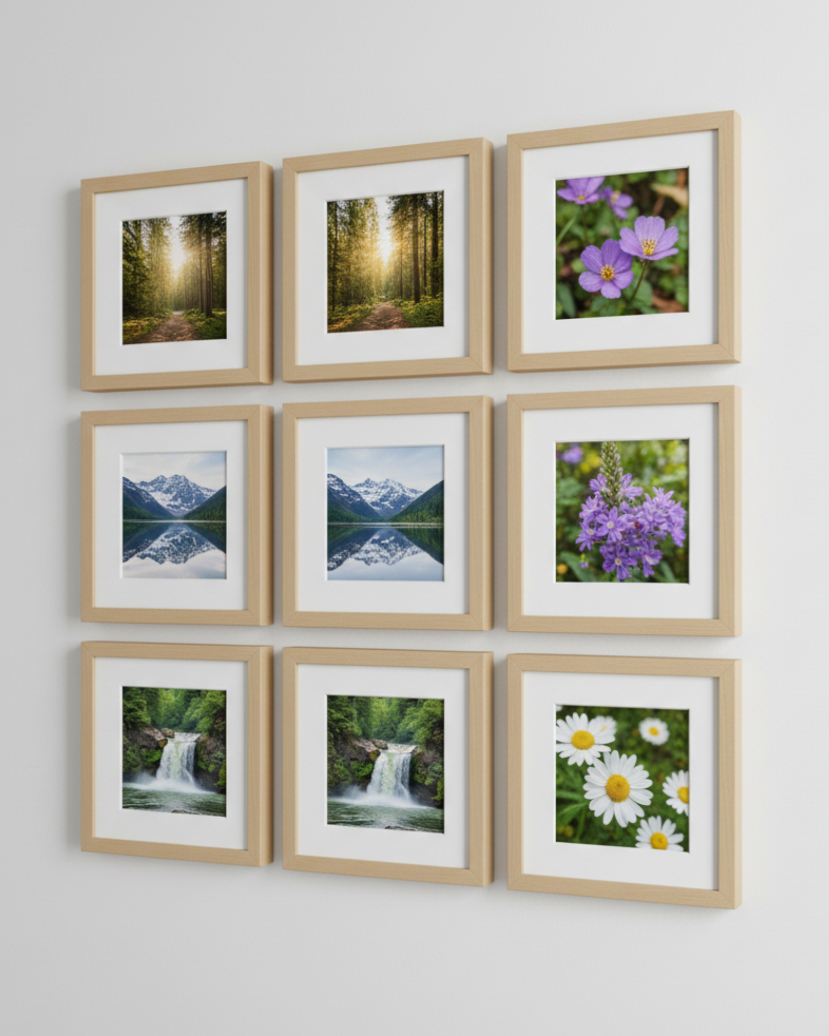 Beige Collage Wall Frame – Set of 9