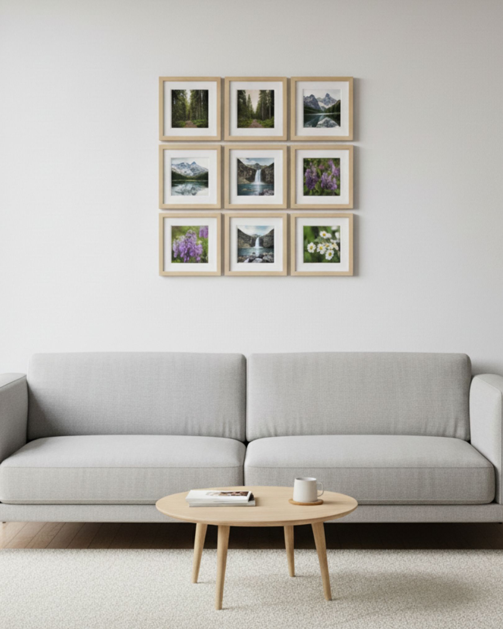 Beige Collage Wall Frame – Set of 9