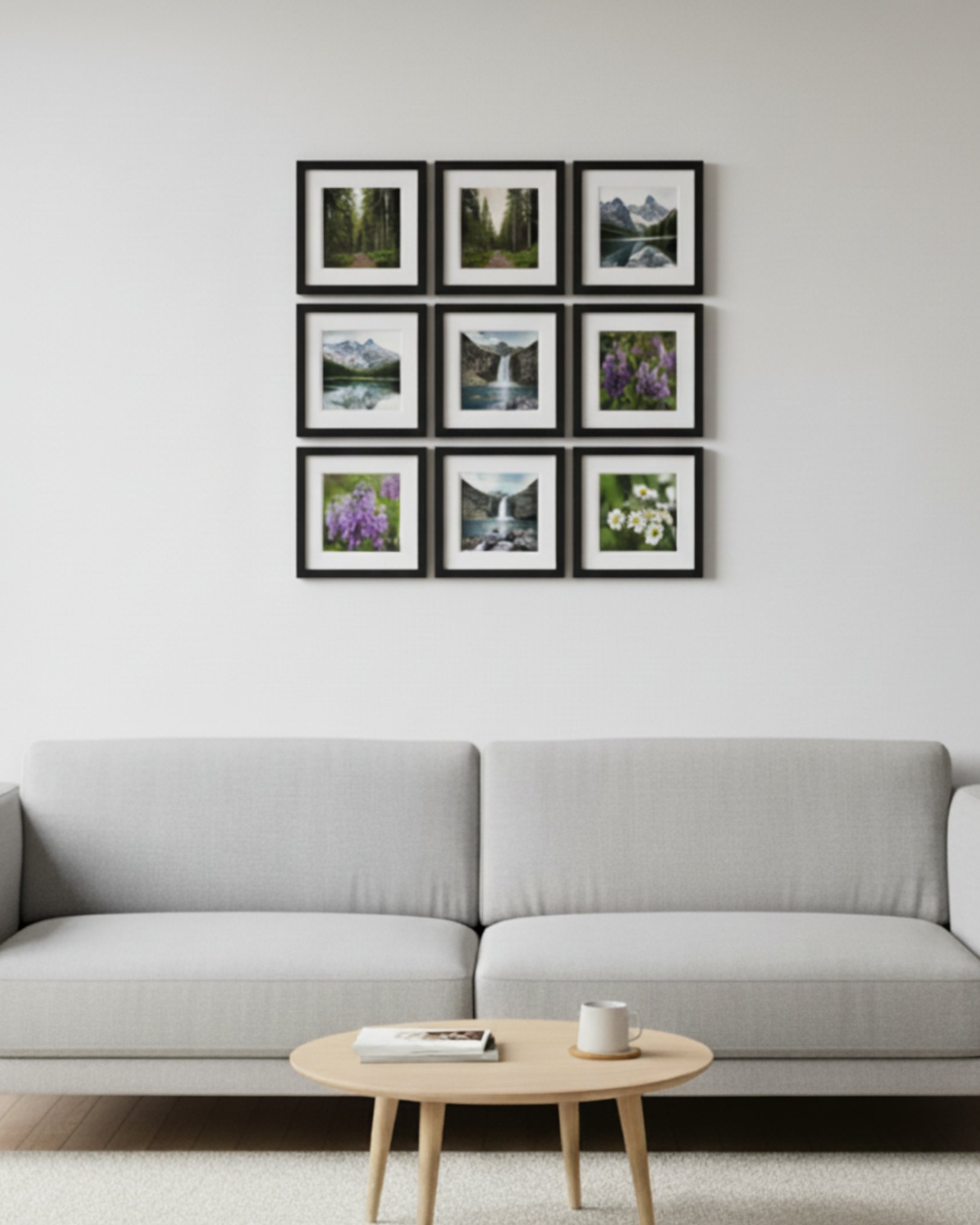 White Collage Wall Frame – Set of 9