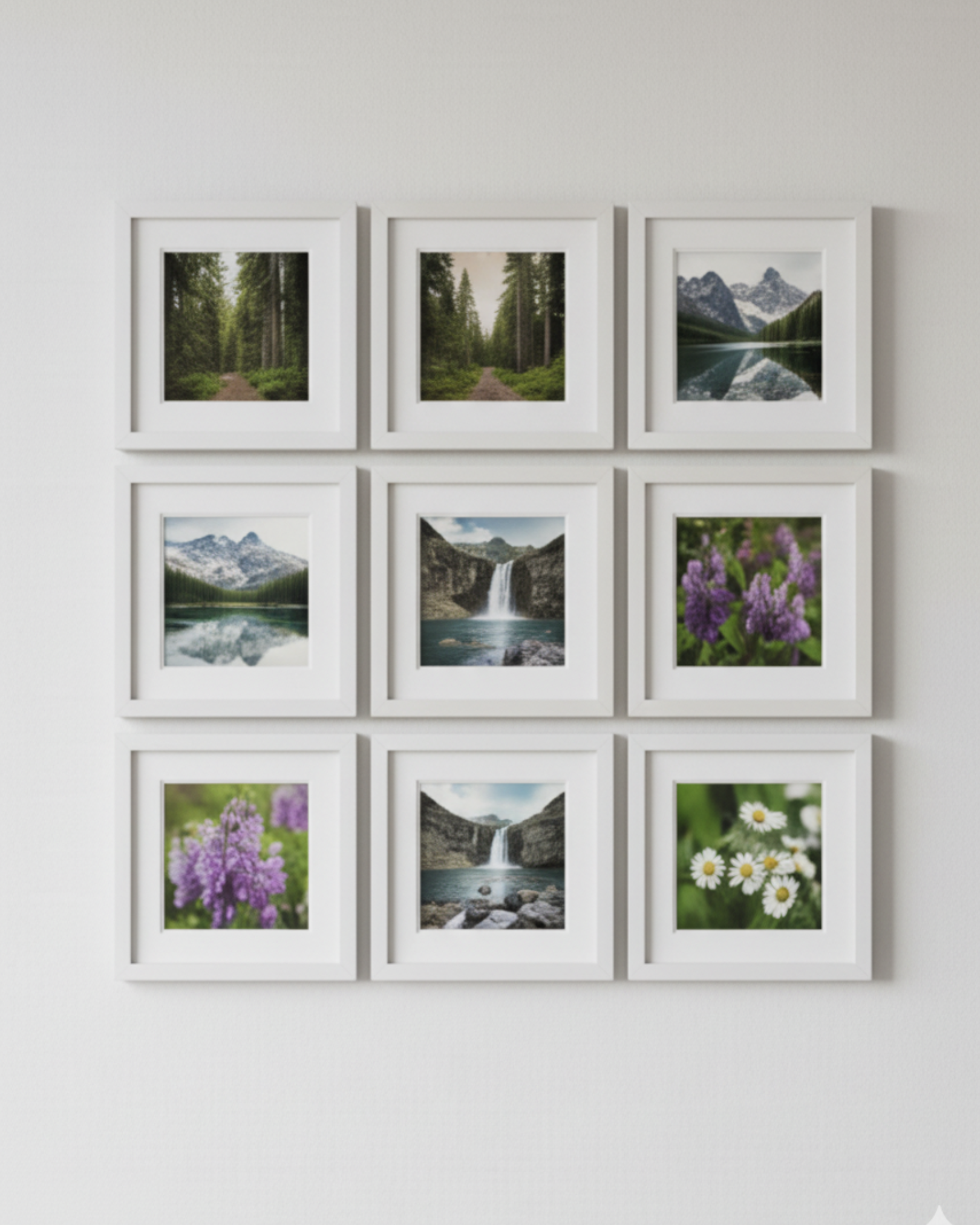 White Collage Wall Frame – Set of 9