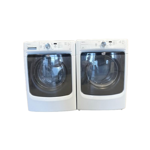 Maytag Used Washer Dryer Stackable MHW3000BW  YMED3000BW  