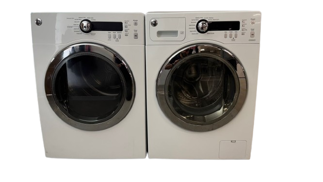 GE Used Washer Dryer Stackable WCVH4800KWW Set 24"