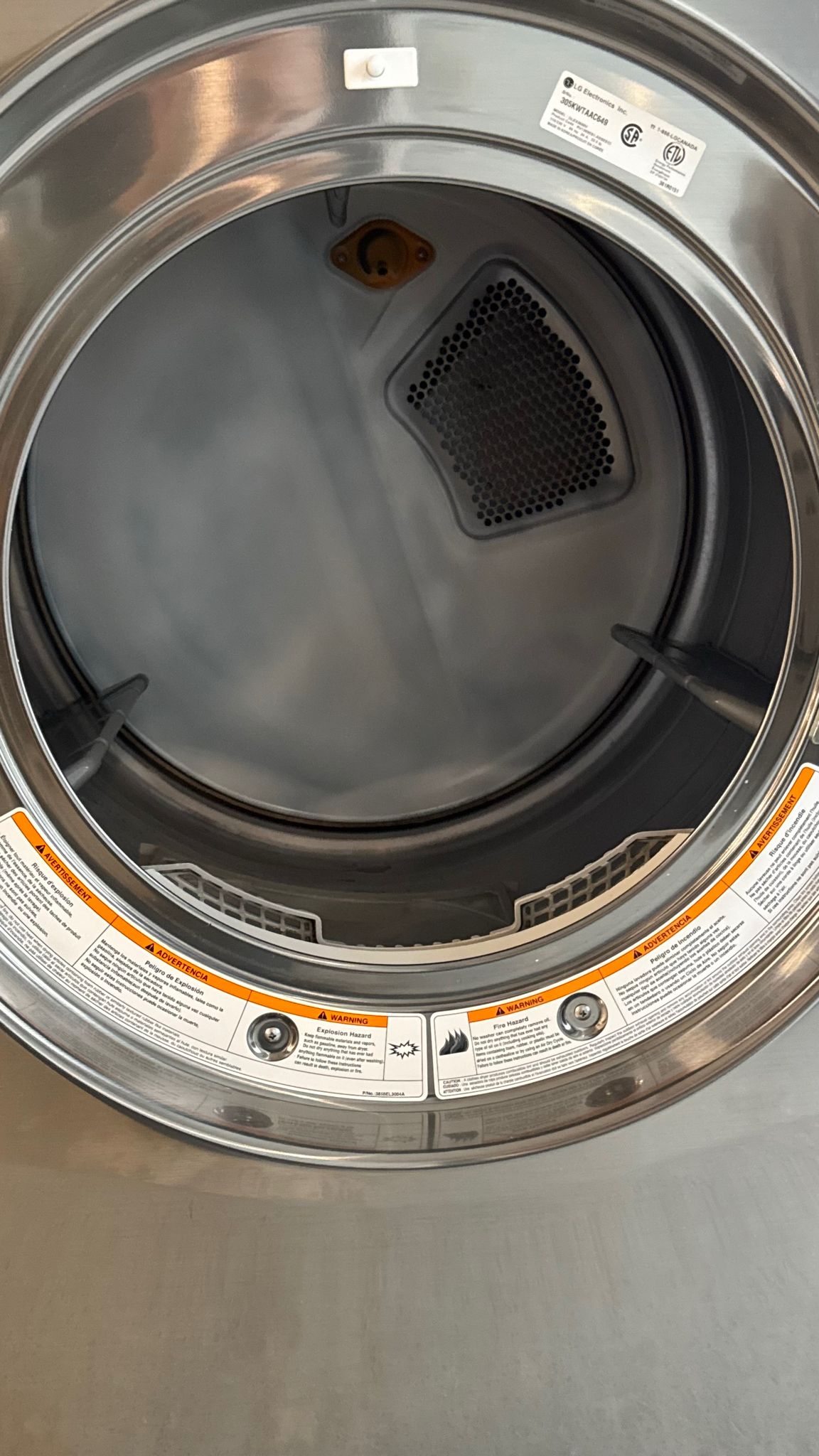 LG Used dryer DLEX2650V 27" Stainless 