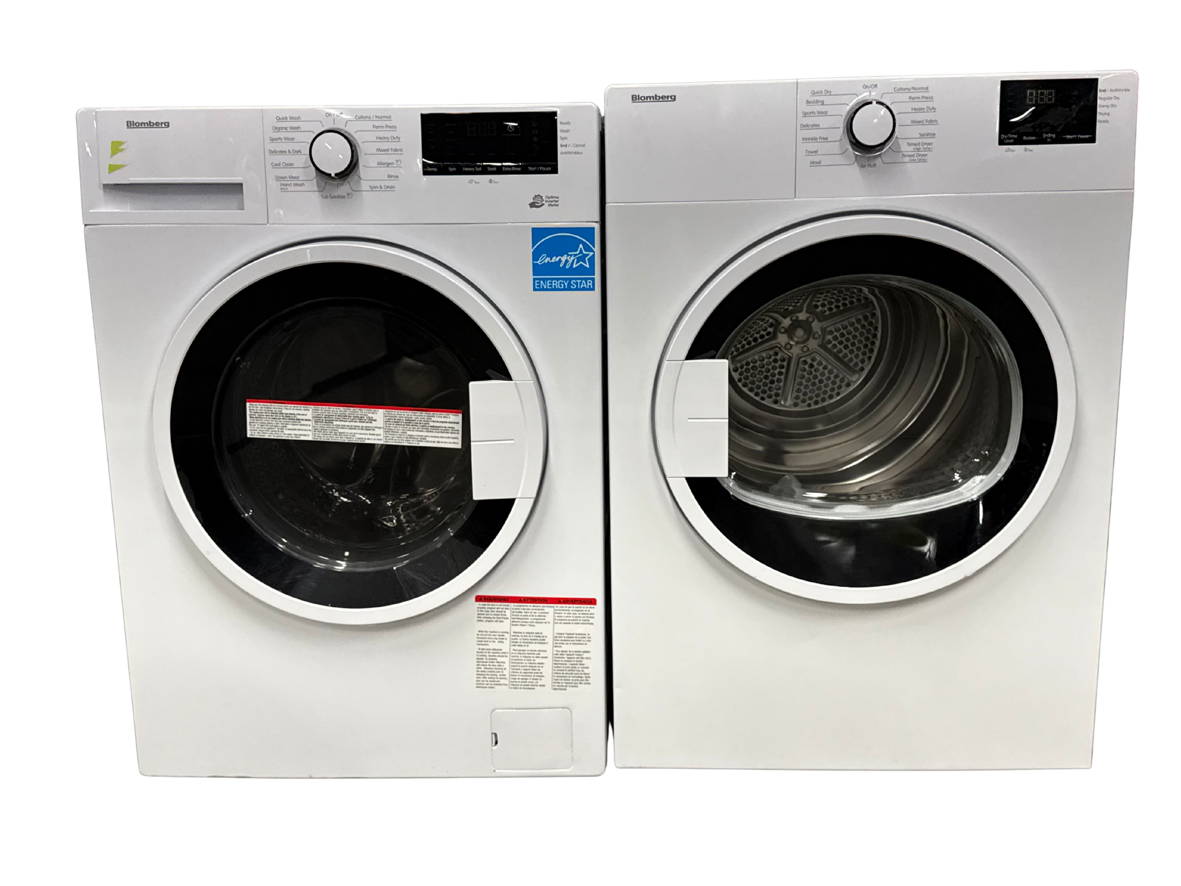 Blomberg Used Washer Dryer Stackable WM72200W  DV17600W  Set 24"