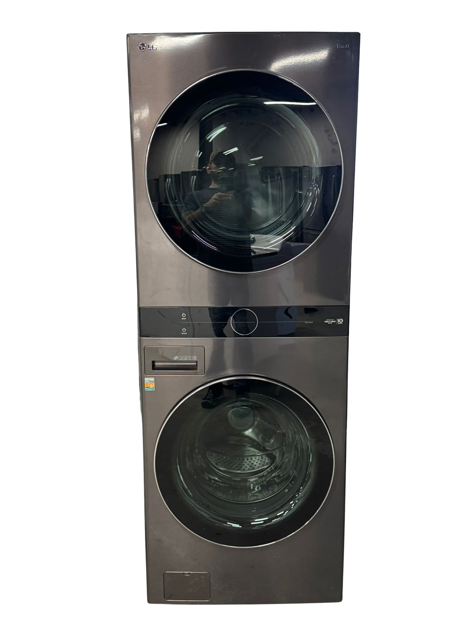 LG Tower Used Laundry center Black stainless WKEX200HBA 24"