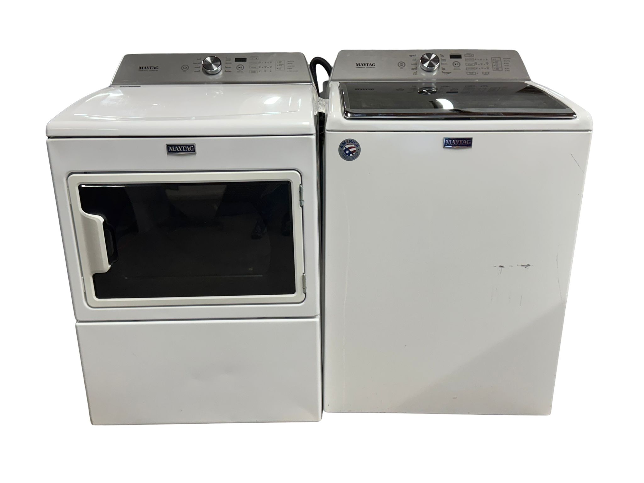 Maytag Washer Dryer Used YMEDB765FW  & MVWB765FW  set 27"