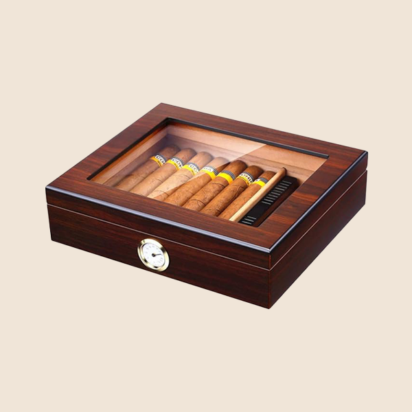 Kedro medžio cigarų humidoro dėžutė